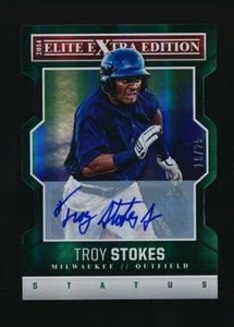 2015 Elite Extra Edition Status Green Die-Cut Prospects #19/25 Troy Stokes Auto - Picture 1 of 2