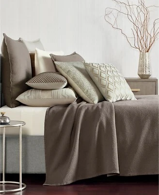 Hotel Collection Como Cotton Quilted Textured Coverlet - FULL / QUEEN - Brown - Image 1 of 2