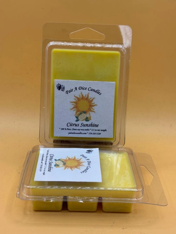 Dos tartas de cera derretidas Max perfumadas "Citrus Sunshine" - cada una 2,5 oz / 6 cubos Foto 1 de 1