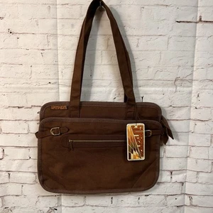 Vintage 70s Sarné Superspacers Brown Canvas Purse Bag Mod Retro Handbag NOS NWT - Picture 1 of 16