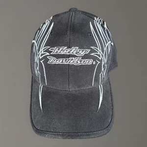 ✨Vintage Harley Davidson Hat Strapback Black Silver Tribal Pinstripe 2005✨ - Picture 1 of 11