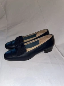 Vintage Luxury Italian Leather Shoes, Drustila Blue Salvatore Ferragamo - Picture 1 of 7