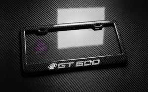PREMIUM Carbon Fiber Shelby GT500 License Plate Frame 100% Carbon Fiber - Picture 1 of 3