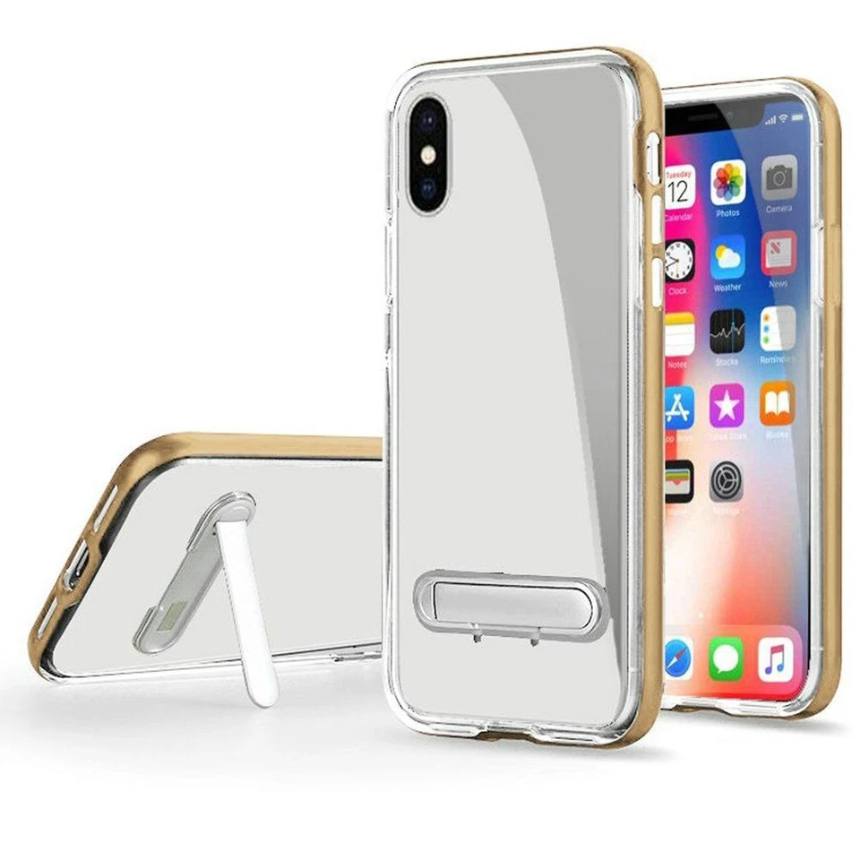 GSA Vitreous Hybrid Kickstand For iPhone XS Max (6.5") Clear Gold - Image 1 of 1