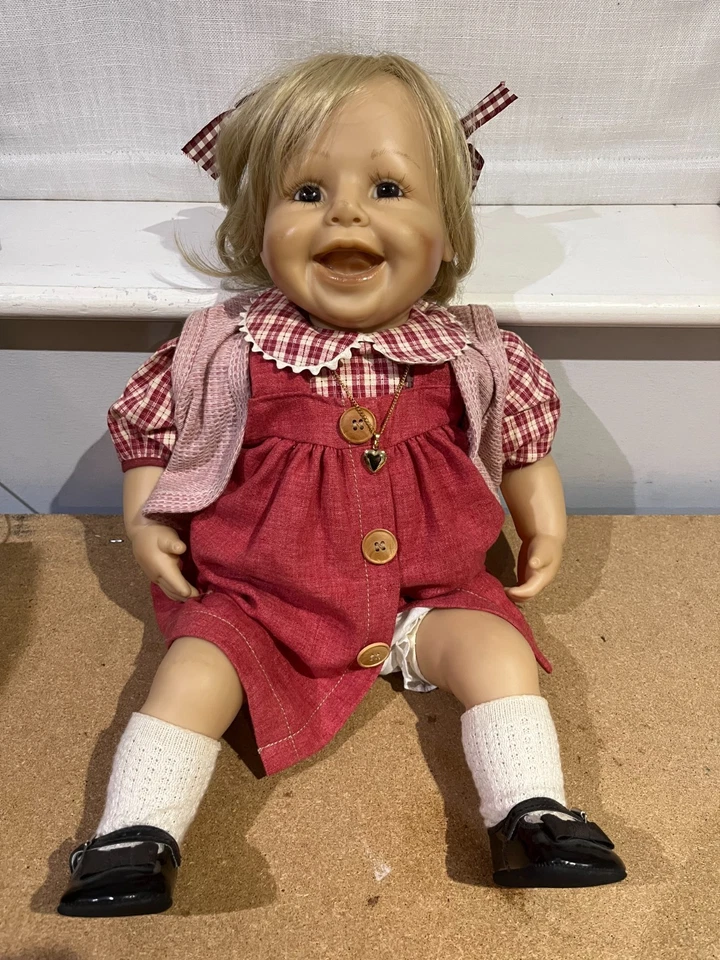 ZAPF CREATION LARGE DOLL WITH HEART PENDANT NECKLACE - Image 1 of 1