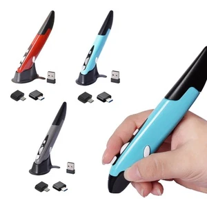 Vertical 2.4G Wireless Mouse Pen with USB Type C Receiver for Laptop - Picture 1 of 21