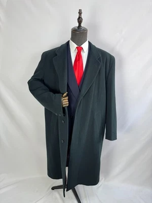 Vintage Men's Bugatti wool Cashmere dark green Classic Overcoat US Size 50L 52L - Image 1 of 4