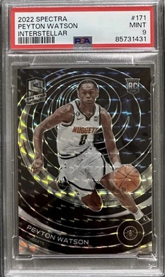 Peyton Watson 2022-23 Panini Spectra - Rookies #171 Interstellar Prizm /99 PSA 9 - Image 1 of 2