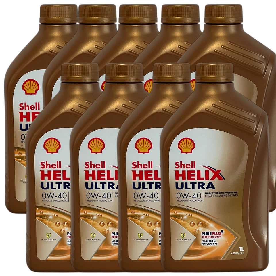 9x1 Liter Shell Helix Ultra 0W-40 Motoröl 0W40 MB 229.5 VW 502 00 505 00 Fiat  - Bild 1 von 1