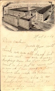 RARE VINTAGE POSTCARD- VIEW OF THE PERRY KNITTING COMPANY COMPLEX, NY BK80 - Picture 1 of 2