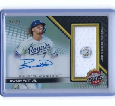 2024 Topps Chrome Authentics Bobby Witt Jr Relic Auto/99 #TCAA-BW Royals SSP SP Foto 1 de 2