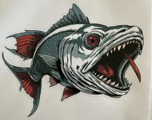 CARTOON BASS ANGRY BASS AUFKLEBER 14 x 11cm Laptop, ANGELBOX STICKER HUMOR - Bild 1 von 2