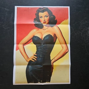 1945 WW2 USA AMERICA PIN UP GIRL SEXY DRESS WOMEN FLAG PROPAGANDA POSTER M363 - Picture 1 of 9