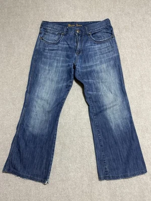 Guess Jeans Pants Mens 36 Relaxed Fit Straight Leg Distressed Frayed Hem Denim - Image 1 of 4