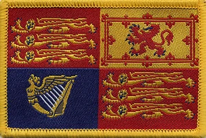 Royal Standard Flag Queen Elizabeth King Charles Woven Badge Patch 5.3 x 8cm - Picture 1 of 1