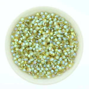 Preciosa Bicones Acid Yellow AB2X 3mm, 4mm, 6mm Crystal Bicones - Picture 1 of 2
