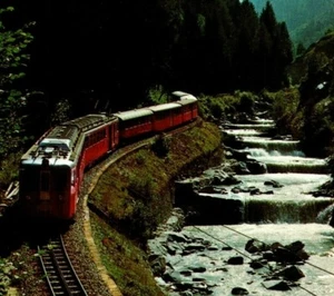 Brig-Visp-Zermatt-Bahn Train Rail Canton of Valais Switzerland Vintage Postcard - Picture 1 of 4