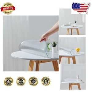 Premium 2.0mm Heat-Resistant Frosted Round Table Protector - Customizable Size - Picture 1 of 10
