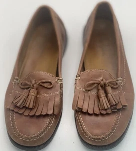 Cole Haan Saddle Tan Brown Leather Bowed Tassel Kiltie Shoe Dwight Mens Size 10M - Picture 1 of 5