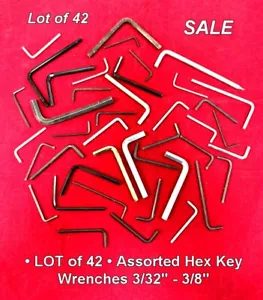 Lote de 42 Llaves Allen / Llaves Hexagonales - Surtidas Marcas y Tamaños 3/32"-3/8" - Imagen 1 de 4