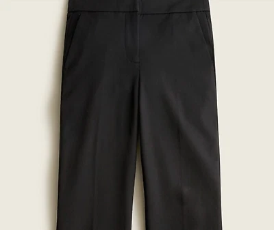 J. CALÇA CREW Hayden kickout crop em algodão bi-estiramento TAMANHO 8 PRETA NOVA COM ETIQUETAS - Imagem 1 de 4