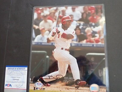 JIMMY ROLLINS PHILA PHILLIES SIGNED 8X10 COLOR  PHOTO PSA CERTIFIED AJ97842 - Image 1 of 4