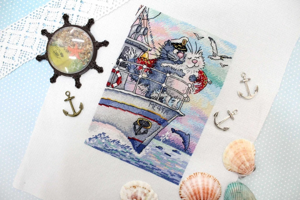 Kit de punto de cruz Sea of Love SNV-686 Crafting Chispa contada Foto 1 de 4