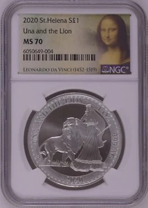 UK Una And The Lion NGC MS70 2020 Great Britain 1oz ST.Helena Silver coin Spot - Picture 1 of 2