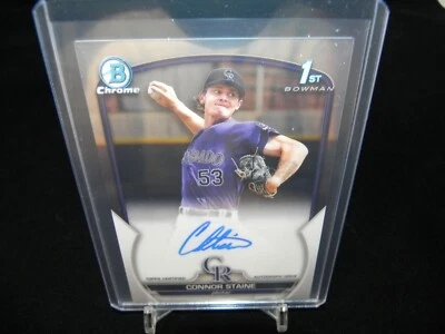 CONNOR STAINE 2023 BOWMAN CHROME 1ST PROSPECT RC AUTOGRAPH AUTO #CPA-CSE - Image 1 of 3