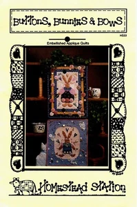 Buttons, Bunnies & Bows Wall Quilt Pattern by Homestead Station HS33 - Picture 1 of 2
