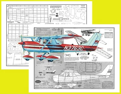 Guillows Model Airplane Plans (FF): Cessna 150 24" Scale Rubber or .020 Engine - Image 1 of 4
