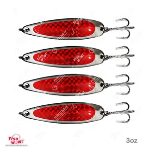 4pcs Fishing Red Tape 3oz Casting Spoons Jigs trolling crocodiles lure Fish WOW! - Picture 1 of 6