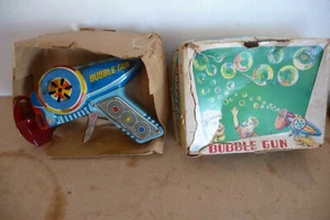 ancien pistolet a bulle en tole japonnais bubble gun  tin toy japan exelo space - Picture 1 of 7