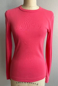 NWOT Three Dots Pink Long Sleeve Cotton Tee AA2C035 Womens Size Large - Picture 1 of 4