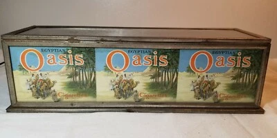 MUY RARO VITRINA DE CIGARRILLOS OASIS EGIPCIO HECHA POR EL ROBIN-HIRSCH CO NY  Foto 1 de 4