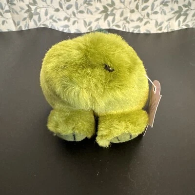 Vintage Swibco Puffkins 6601 SHELLY Turtle Keychain with Tag Green Plush Toy - Image 1 of 4