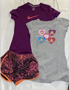 Paul Fran Tee Nike Dri-Fit Top and Nike Shorts Girls Large  - Lot of 3 - Picture 1 of 8