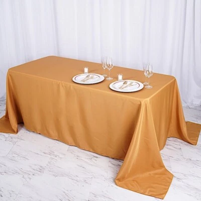 90x132-Inch RECTANGULAR Polyester Tablecloths Reception Catering Wedding Party - Image 1 of 2