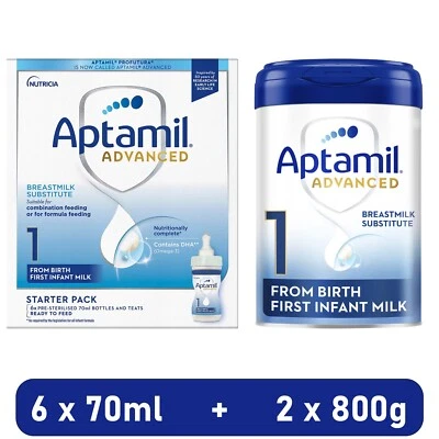 Aptamil Advanced 1 Newborn Starter Baby Milk Bundle Formula - Image 1 of 4