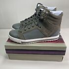 Skechers Womens/Youth Kicks  Free Rider High Top Leather Trainers Olive UK 3