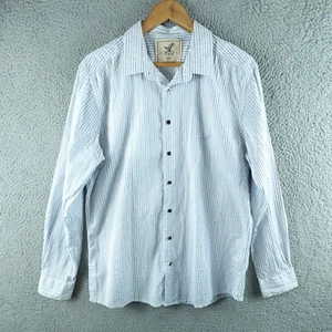 Rodd & Gunn Mens Shirt Large Blue Long Sleeve Button Collared Stripe Dress Work - Picture 1 of 10