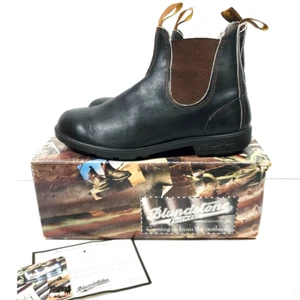 Mens Blundstone 505 Boots Black w Brown Sz US 10.5; AU/UK 9.5 EU 43.5 Australia - Picture 1 of 15
