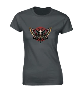 DEATH BUTTERFLY LADIES T SHIRT SILENCE OF DEATH DEVIL MURDER TATTOO HANNIBAL - Picture 1 of 24