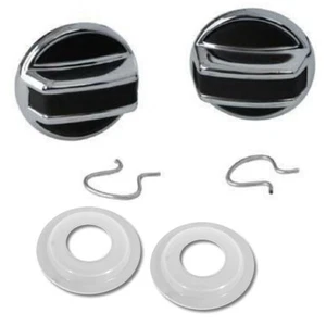 1968 - 1977 Corvette Interior Door Lock Knob Inside Set Clips + Spacers C3 NEW - Picture 1 of 5