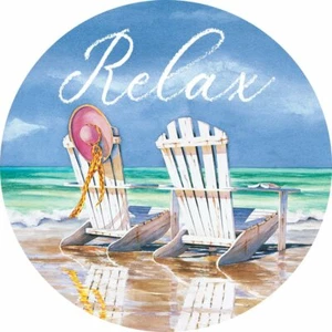 ADIRONDACK CHAIRS ON THE BEACH SUN CATCHER NEW - Picture 1 of 1