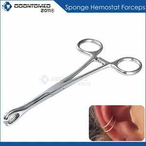 Sponge Forceps Clamps Slotted Tongue Belly Eyebrow Body Piercing Stainless Tools - Picture 1 of 3