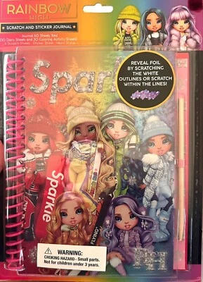 Fashion High Scratch and Sticker Journal 60 Sheets Wood Stylus Pen - Doll NEW - Image 1 of 3