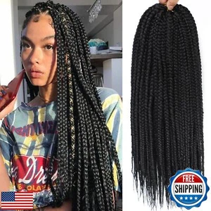 Crochet Box Braids 18 Inch 8 Packs Goddess Box Braids Prelooped Crochet Hair  - Picture 1 of 5