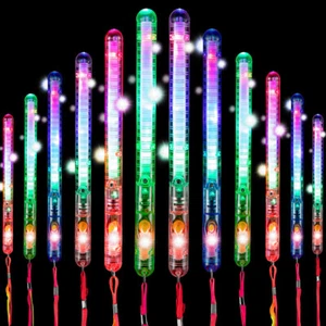 10X Palillos Cambio de Color Fiesta Brillo LED Luz Intermitente Barra en la Oscuridad - Imagen 1 de 14