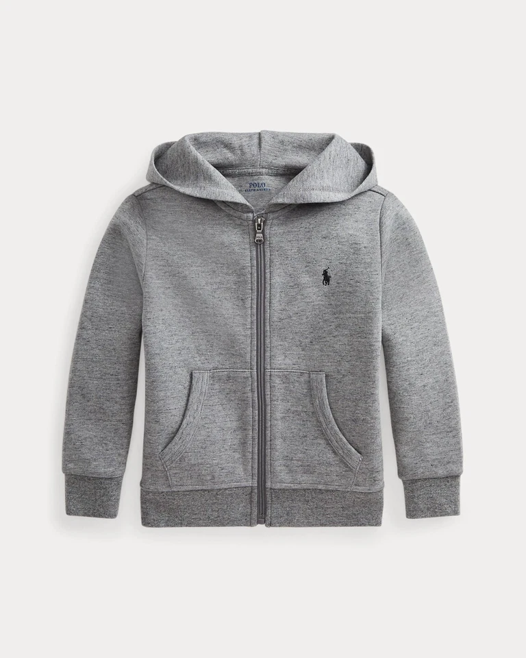 NEW $70 Polo Ralph Lauren Toddler Boys Gray Double Knit Zip Front Hoodie Size 5 - Image 1 of 1